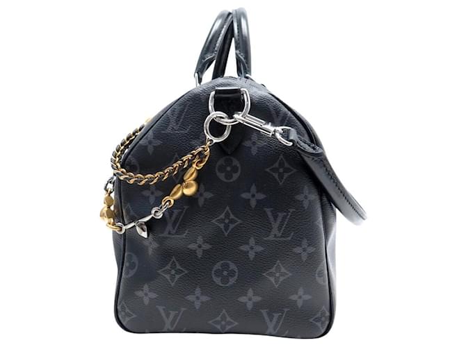 NUOVA BORSA LOUIS VUITTON SPEEDY SOFT 30 MONOGRAM ECLIPSE CANVAS M15102 Grigio antracite - vista 4