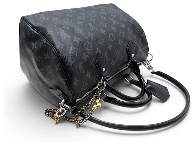 NUOVA BORSA LOUIS VUITTON SPEEDY SOFT 30 MONOGRAM ECLIPSE CANVAS M15102 Grigio antracite - vista 6
