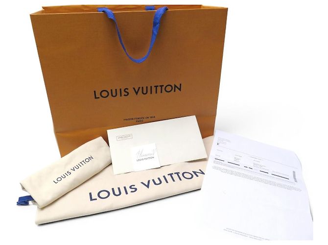 BORSA A MANO LOUIS VUITTON DOUBLE V M54439 IN PELLE NERA E TELA MONOGRAM - vista 17