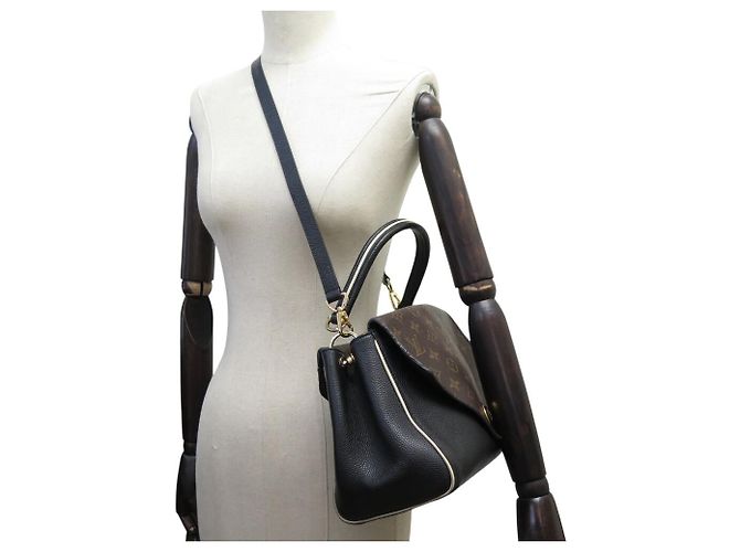 BORSA A MANO LOUIS VUITTON DOUBLE V M54439 IN PELLE NERA E TELA MONOGRAM - vista 5