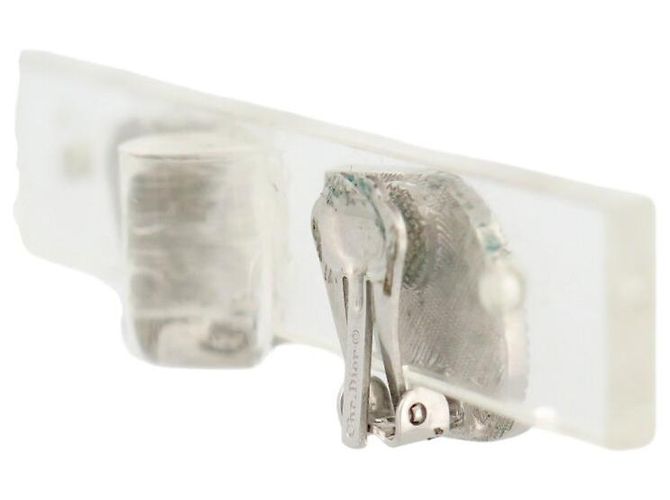 ORECCHINI DIOR LOGO CDEN IN METALLO ARGENTATO E STRASS + SACCHETTO Argento - vista 4