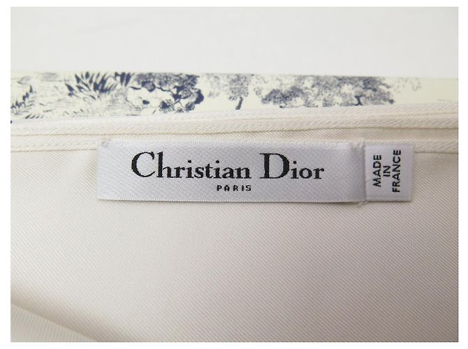 NUEVO PAÑOLÓN CHRISTIAN DIOR 120CM ESTAMPADO FLORAL SEDA ROJO BLANCO - vista 9