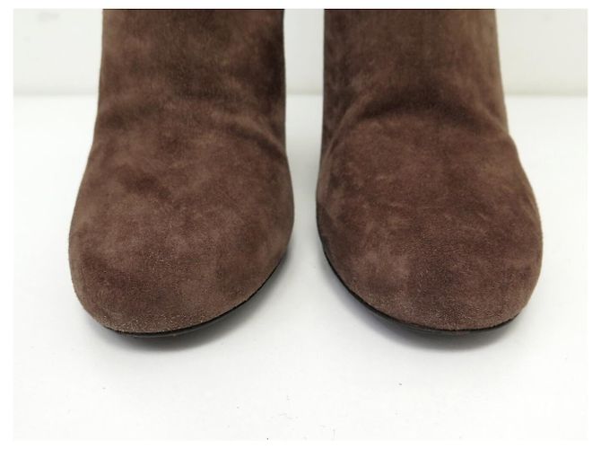 ZAPATOS LOUIS VUITTON BOTINES DE PLATAFORMA DE GAMUZA PLISADA 39 Castaño - vista 4