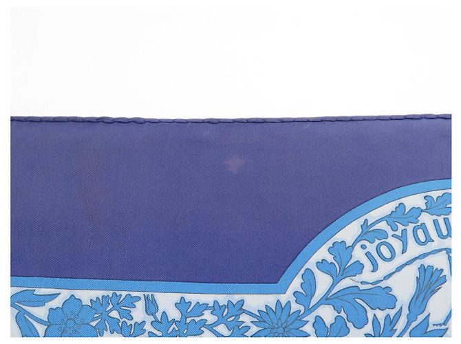 Hermès FULAR IN SETA HERMES JOYAUX DE L'ETE ANTOINE DE JACQUELOT CARRÉ 90 Blu - vista 11