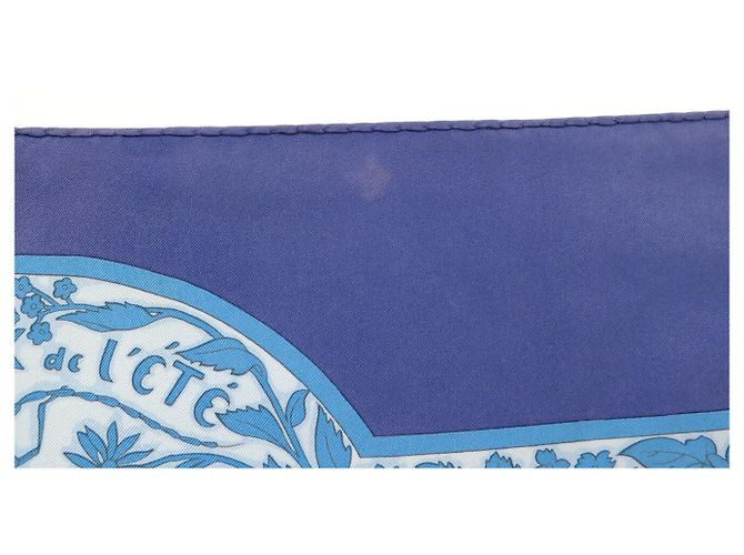 Hermès FULAR IN SETA HERMES JOYAUX DE L'ETE ANTOINE DE JACQUELOT CARRÉ 90 Blu - vista 12