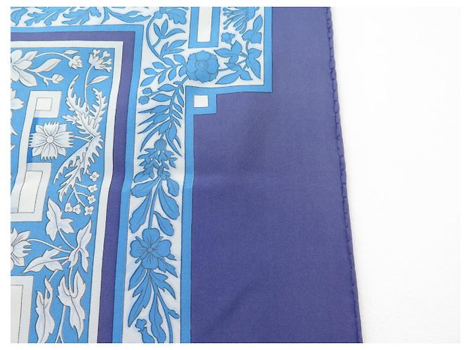Hermès FULAR IN SETA HERMES JOYAUX DE L'ETE ANTOINE DE JACQUELOT CARRÉ 90 Blu - vista 13