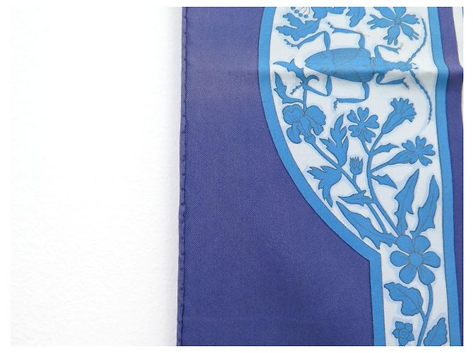 Hermès FULAR IN SETA HERMES JOYAUX DE L'ETE ANTOINE DE JACQUELOT CARRÉ 90 Blu - vista 14