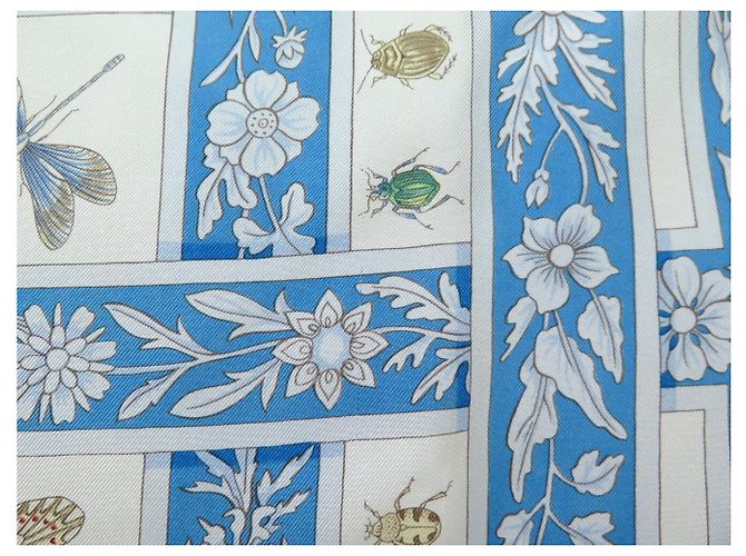 Hermès FULAR IN SETA HERMES JOYAUX DE L'ETE ANTOINE DE JACQUELOT CARRÉ 90 Blu - vista 15