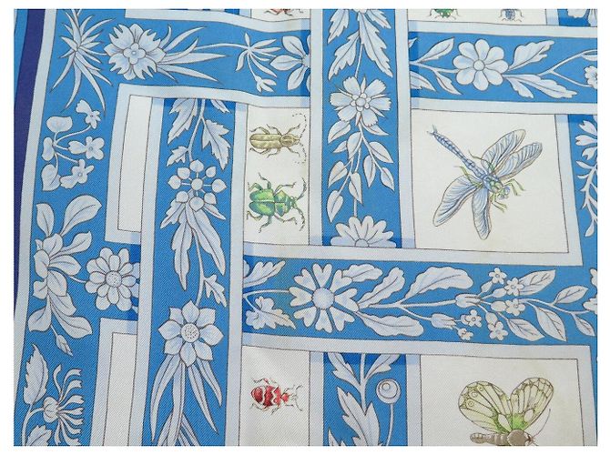 Hermès FULAR IN SETA HERMES JOYAUX DE L'ETE ANTOINE DE JACQUELOT CARRÉ 90 Blu - vista 16