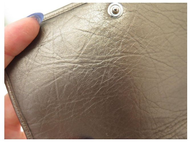 CHANEL CAMBON LOGO CC QUILTED LEATHER WALLET BRONZE - view 16