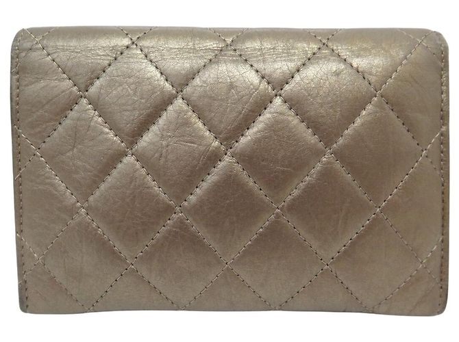 CHANEL CAMBON LOGO CC QUILTED LEATHER WALLET BRONZE - view 2