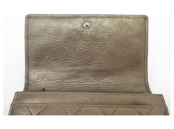 CHANEL CAMBON LOGO CC QUILTED LEATHER WALLET BRONZE - view 6
