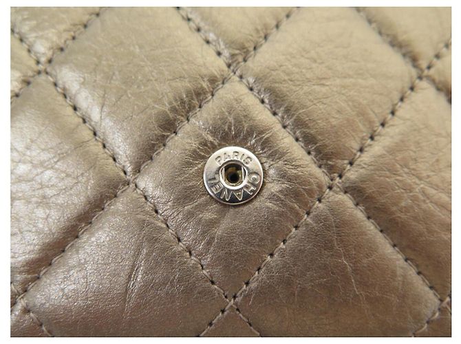 CHANEL CAMBON LOGO CC QUILTED LEATHER WALLET BRONZE - view 7
