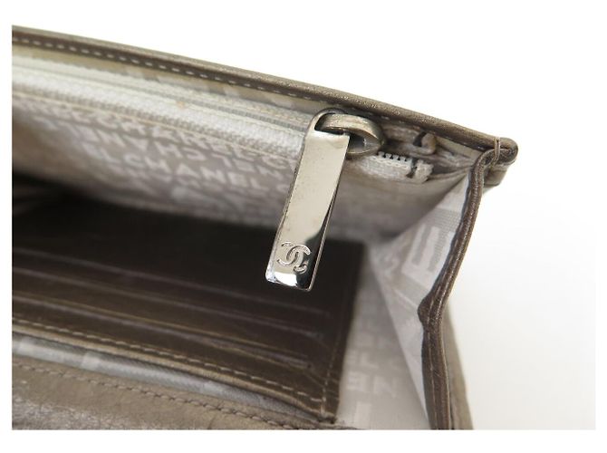 CHANEL CAMBON LOGO CC QUILTED LEATHER WALLET BRONZE - view 8