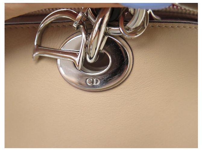 BORSA A SPALLA CHRISTIAN DIOR DIORISSIMO GM PELLE BEIGE HANDBAG - vista 18