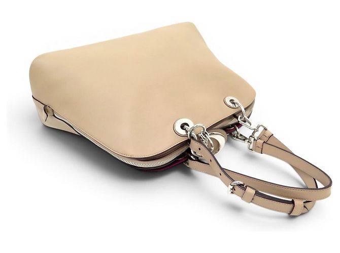 BORSA A SPALLA CHRISTIAN DIOR DIORISSIMO GM PELLE BEIGE HANDBAG - vista 6