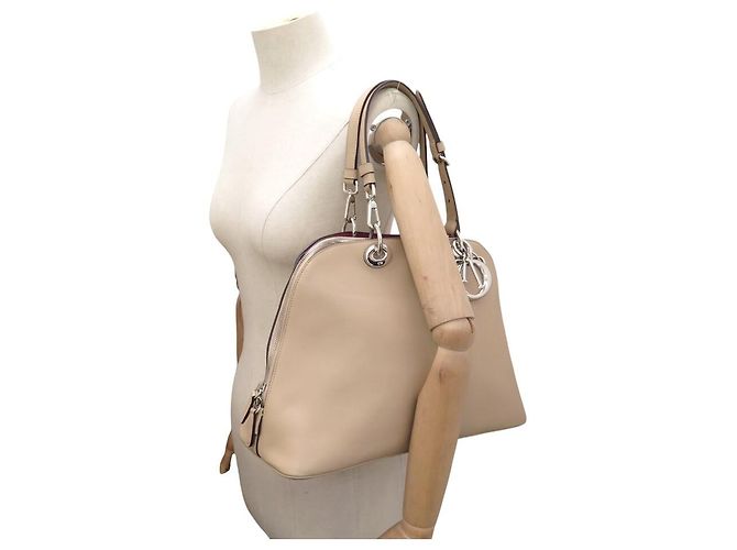 BORSA A SPALLA CHRISTIAN DIOR DIORISSIMO GM PELLE BEIGE HANDBAG - vista 7