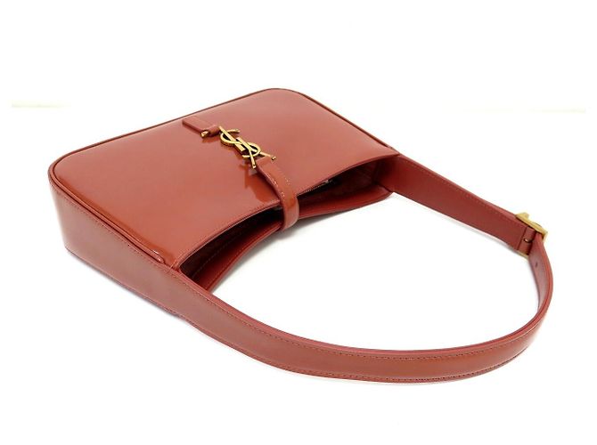NUEVO BOLSO SAINT LAURENT LE 5 À 7 657228 CUERO PINTADO BRICK HOBO BAG Roja - vista 4