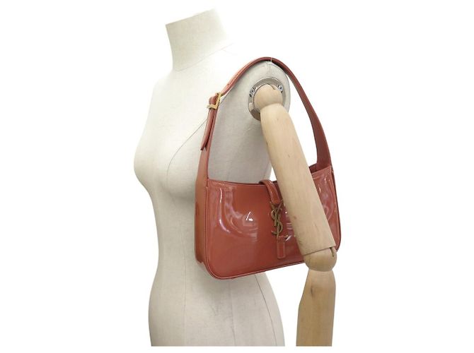 NUEVO BOLSO SAINT LAURENT LE 5 À 7 657228 CUERO PINTADO BRICK HOBO BAG Roja - vista 5