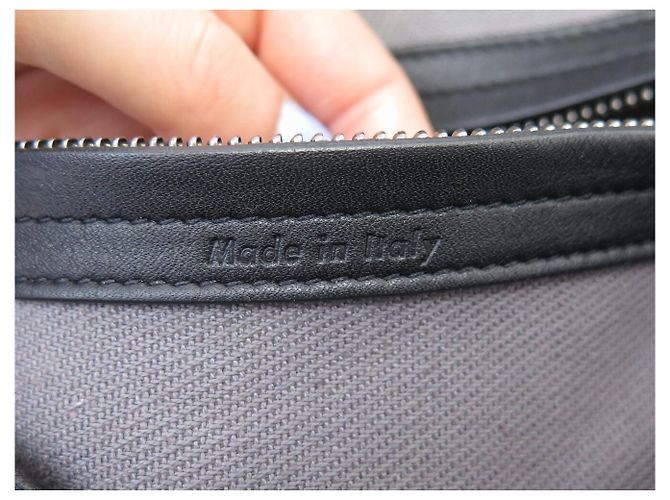 Céline BORSA CELINE LUGGAGE PHANTOM MEDIUM IN TELA GRIGIA E PELLE NERA TOTE BAG - vista 10
