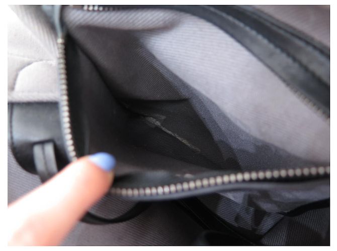 Céline BORSA CELINE LUGGAGE PHANTOM MEDIUM IN TELA GRIGIA E PELLE NERA TOTE BAG - vista 12