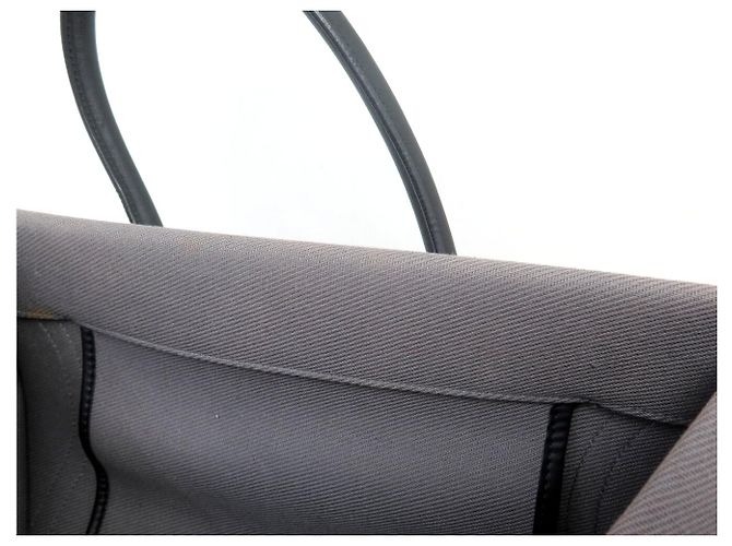 Céline BORSA CELINE LUGGAGE PHANTOM MEDIUM IN TELA GRIGIA E PELLE NERA TOTE BAG - vista 14