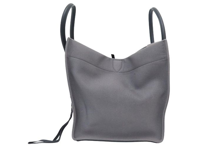 Céline BORSA CELINE LUGGAGE PHANTOM MEDIUM IN TELA GRIGIA E PELLE NERA TOTE BAG - vista 4