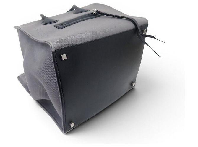 Céline BORSA CELINE LUGGAGE PHANTOM MEDIUM IN TELA GRIGIA E PELLE NERA TOTE BAG - vista 5
