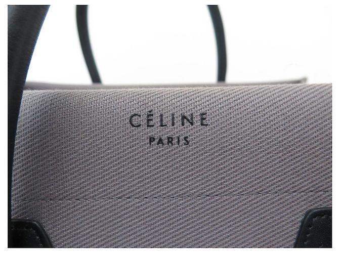 Céline BORSA CELINE LUGGAGE PHANTOM MEDIUM IN TELA GRIGIA E PELLE NERA TOTE BAG - vista 8