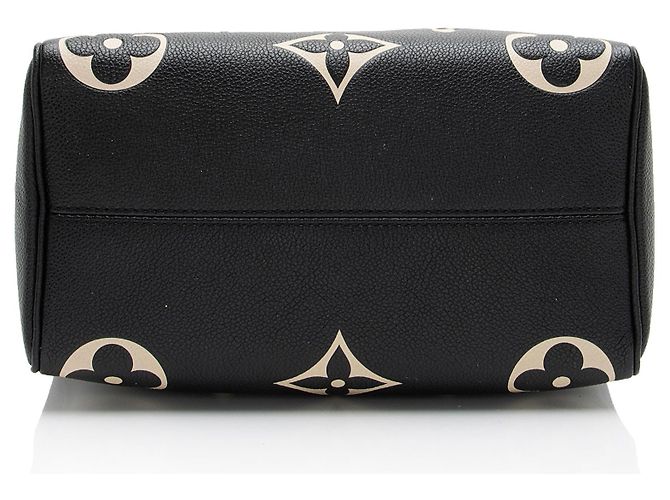 Louis Vuitton Giant Monogram Empreinte Bicolor Speedy Bandouliere 25 Borsa Marrone Beige - vista 4