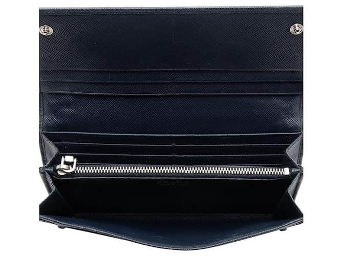 Portafoglio Continental Prada Saffiano con Borchie e Cristalli Blu - vista 5
