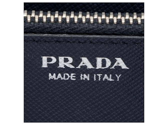 Portafoglio Continental Prada Saffiano con Borchie e Cristalli Blu - vista 6