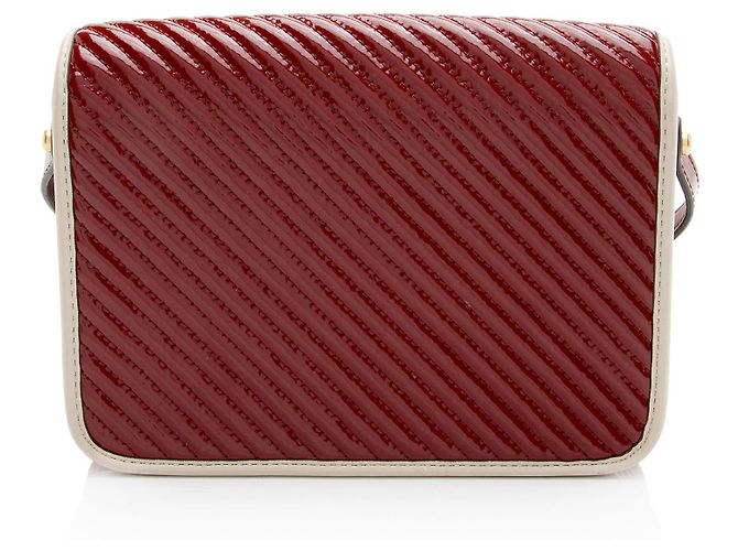 Tory Burch Robinson Schultertasche aus gestepptem Lackleder Rot - Ansicht 3