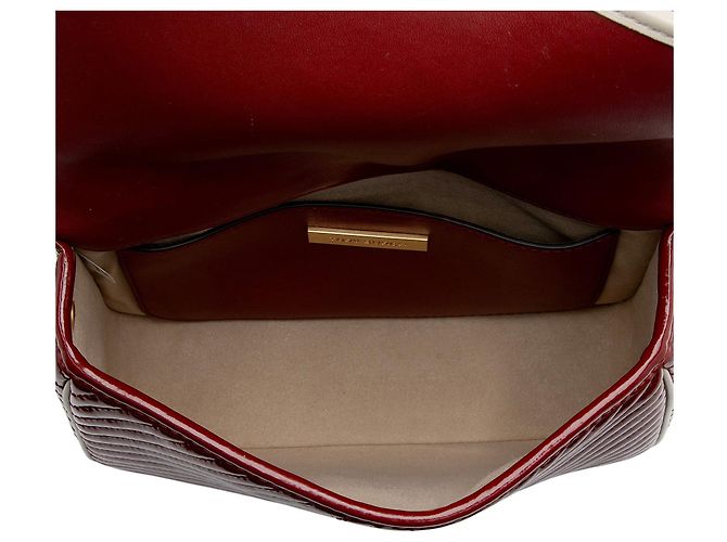 Tory Burch Robinson Schultertasche aus gestepptem Lackleder Rot - Ansicht 6