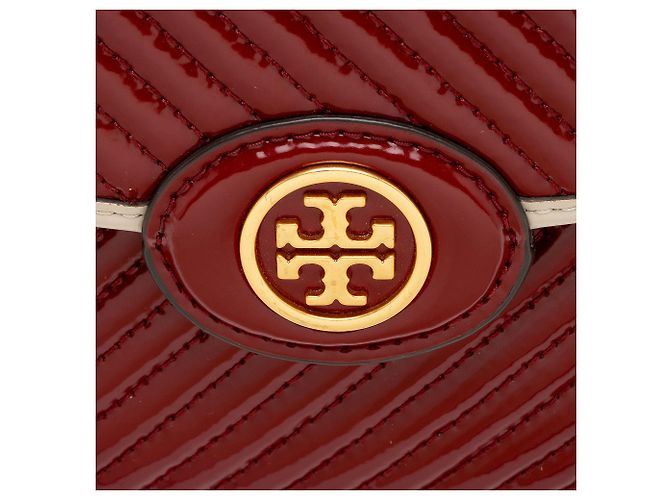 Tory Burch Robinson Schultertasche aus gestepptem Lackleder Rot - Ansicht 9