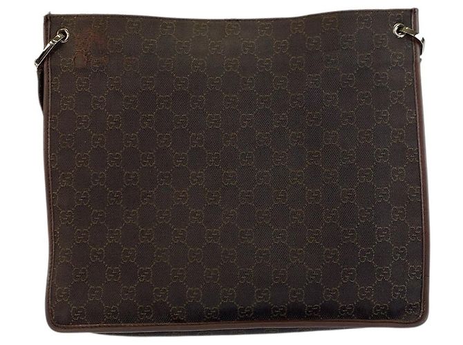 Borsa a Spalla Gucci GG Canvas Pochette Marrone - vista 2