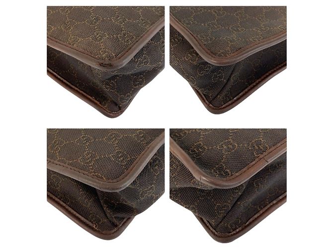 Borsa a Spalla Gucci GG Canvas Pochette Marrone - vista 4