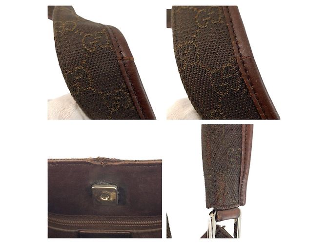 Borsa a Spalla Gucci GG Canvas Pochette Marrone - vista 5