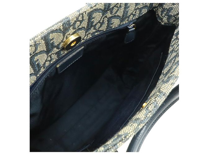 Borsa a mano in tela jacquard Dior Trotter e pelle Blu - vista 6