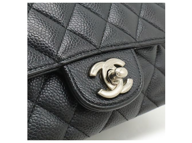 Borsa Chanel Caviar Mini Flap Nero - vista 8