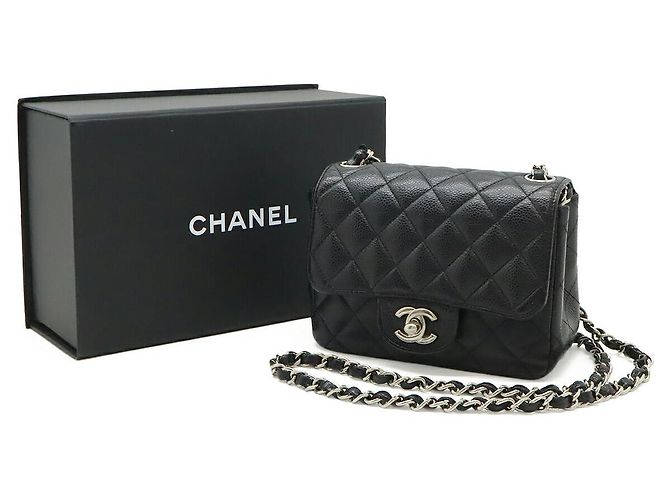 Borsa Chanel Caviar Mini Flap Nero - vista 9