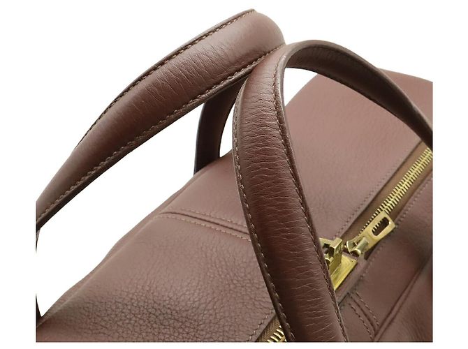 Hermès Bolsa Boston Hermes Victoria 50 em couro marrom - vista 4