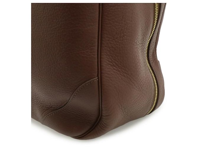 Hermès Bolsa Boston Hermes Victoria 50 em couro marrom - vista 8