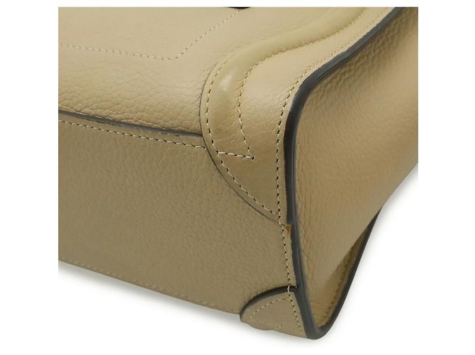 Céline Borsa a mano in pelle Celine Luggage Nano Shopper Marrone Beige - vista 3