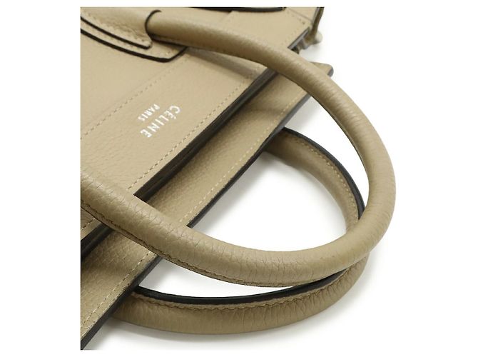 Céline Borsa a mano in pelle Celine Luggage Nano Shopper Marrone Beige - vista 4