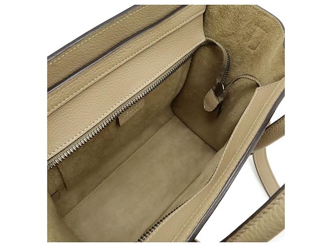 Céline Borsa a mano in pelle Celine Luggage Nano Shopper Marrone Beige - vista 6