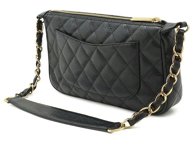 Borsa a tracolla Chanel Caviar Matelasse Chain Nero - vista 2