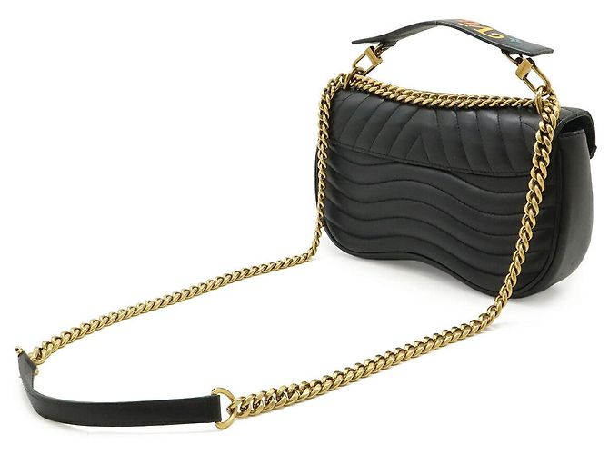 Borsa Louis Vuitton New Wave Chain Bag MM in pelle Nero - vista 2