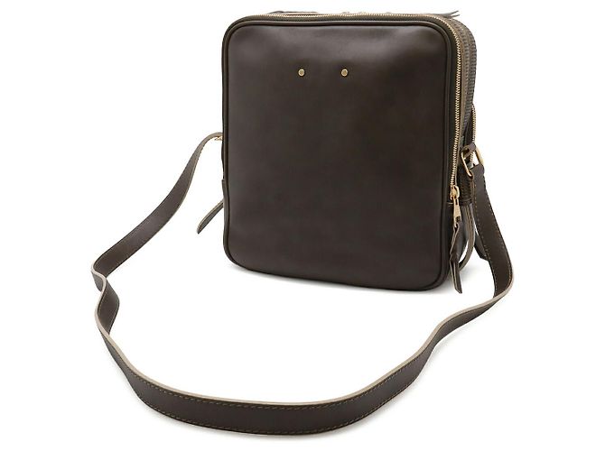 Borsa a tracolla in pelle Louis Vuitton Trotteur GM Marrone - vista 2