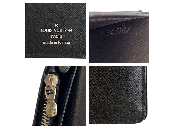 Louis Vuitton Taiga Leather Long Wallet Black - view 3